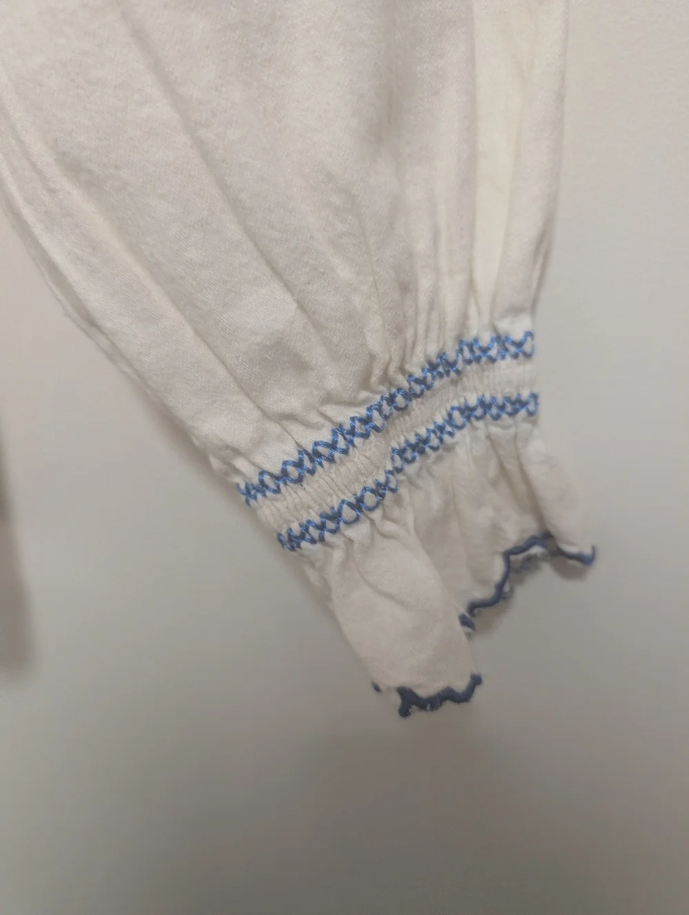 seventy + mochi | Phoebe Blouse In Ecru/Electric Blue - Picture 12 of 15